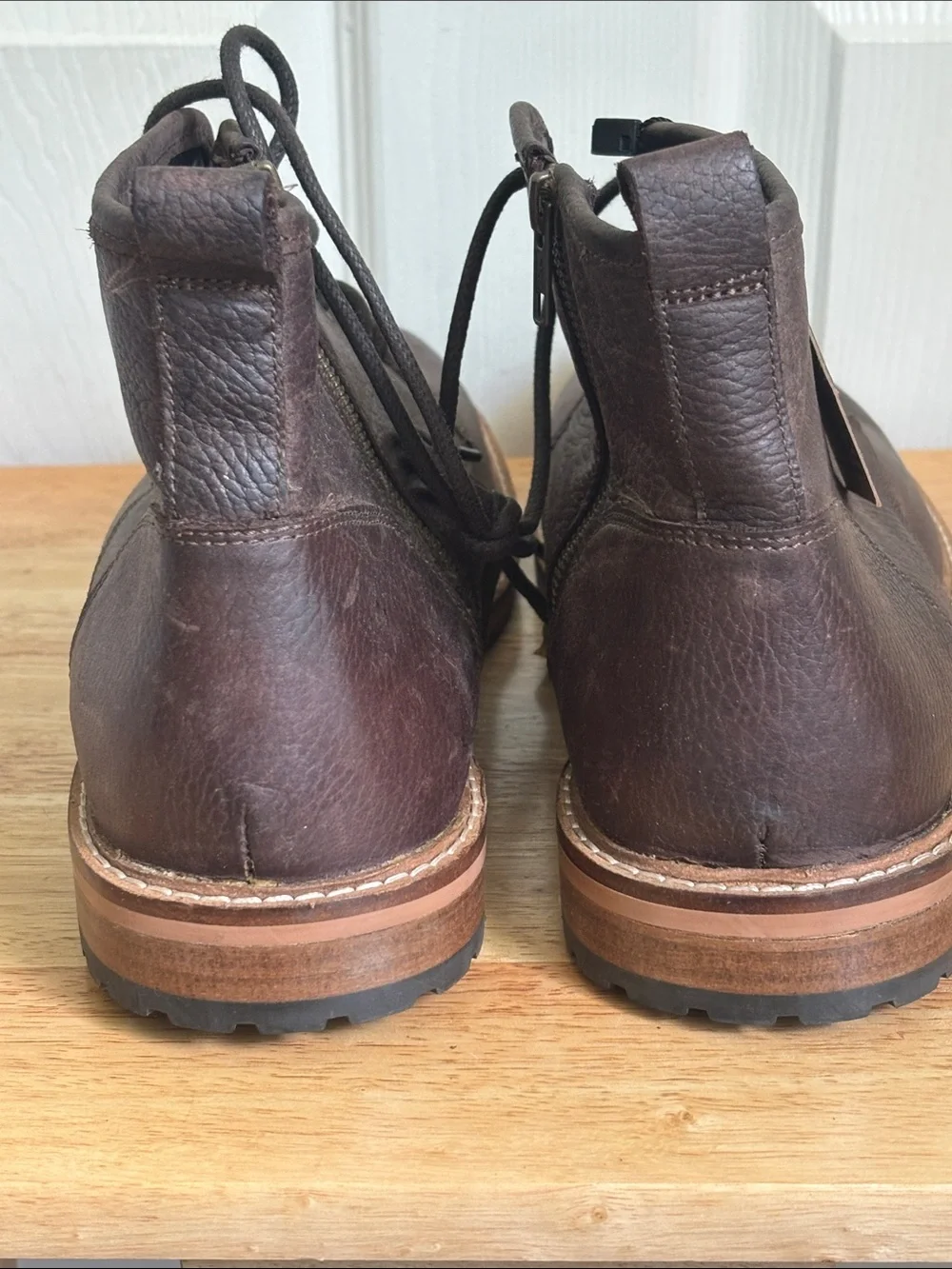 NEW Crevo Mens Dark Brown Leather Lace-Up Chukka Ankle Boots Size 13 memory foam